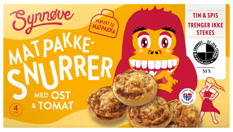 Matpakkesnurrer Tomat & Ost 200g Synnøve