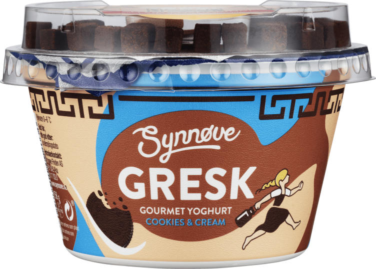 Yoghurt Gresk Gourmet Cookie&Cream 158g Synnøve