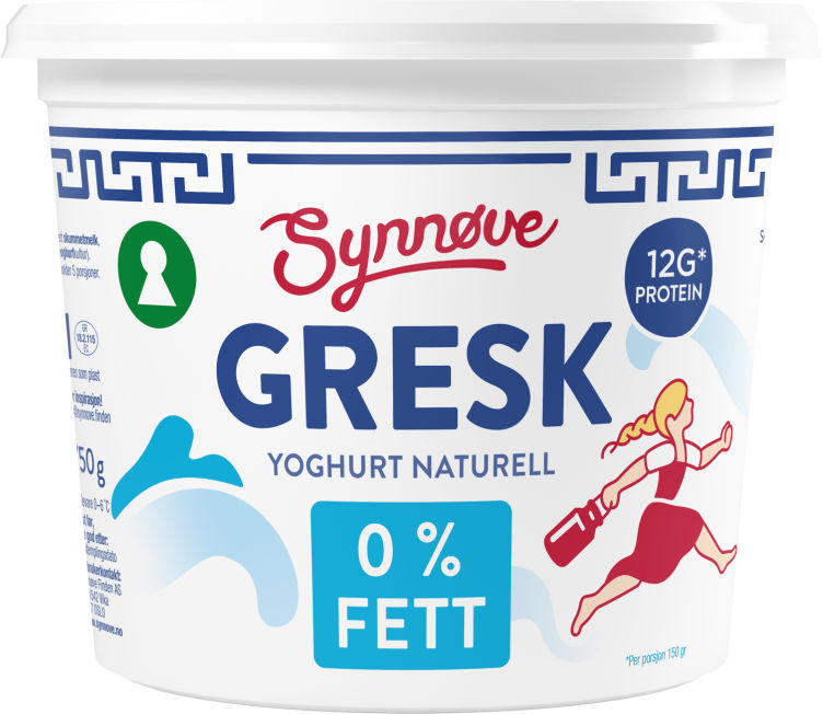 Yoghurt Gresk Naturell 0% 750g Synnøve