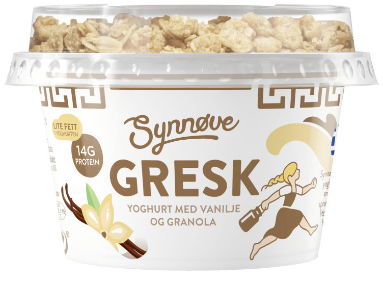 Yoghurt Gresk Duo Vanilje&Granola 165g