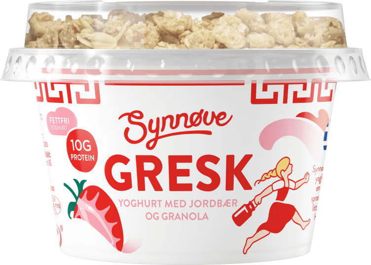 Yoghurt Gresk Duo Jordbær&Granola 165g