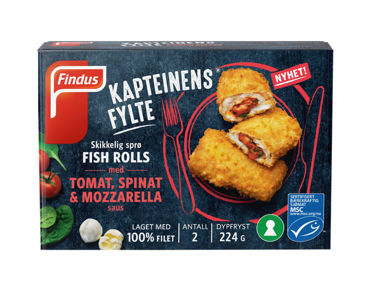 Kapteinens Fylte Fish Roll m/Toma,Spin 224g Findus