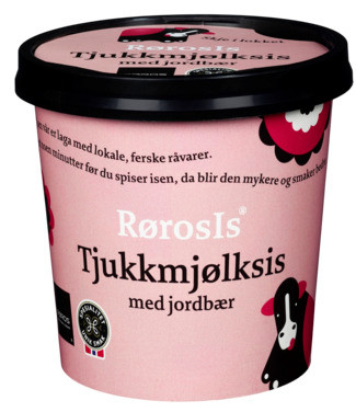 Rørosis Tjukkmjølksis m Jordbær 130ml