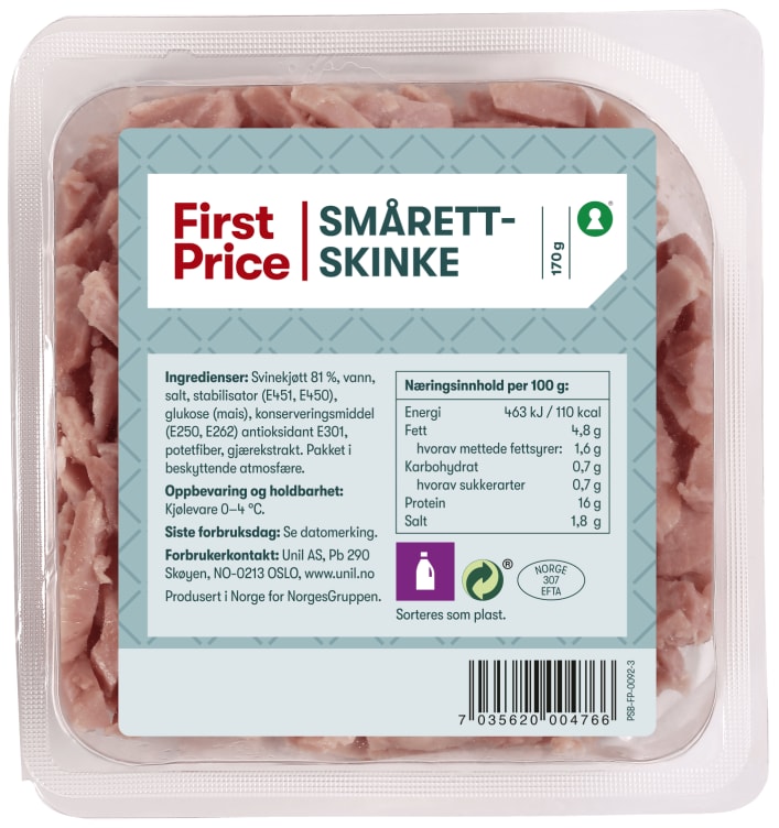 Smårettskinke 170g First Price