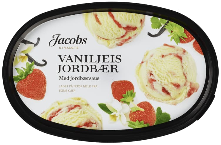 Vaniljeis Jordbær 0,7l Jacobs Utvalgte