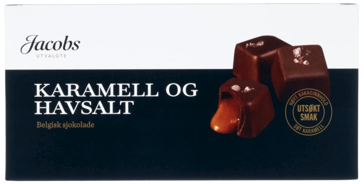 Belgisk Konfekt Karamell/Havsalt 155g Jacobs