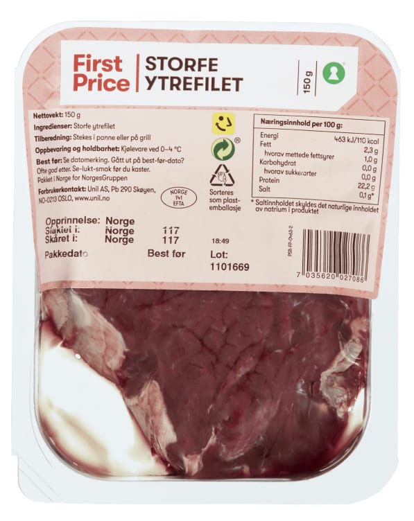 Storfe Ytrefilet 150g First Price