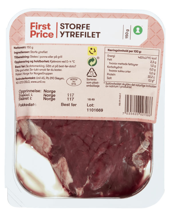 Storfe Ytrefilet 150g First Price