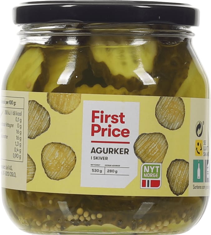 Agurker Skivede 530g First Price
