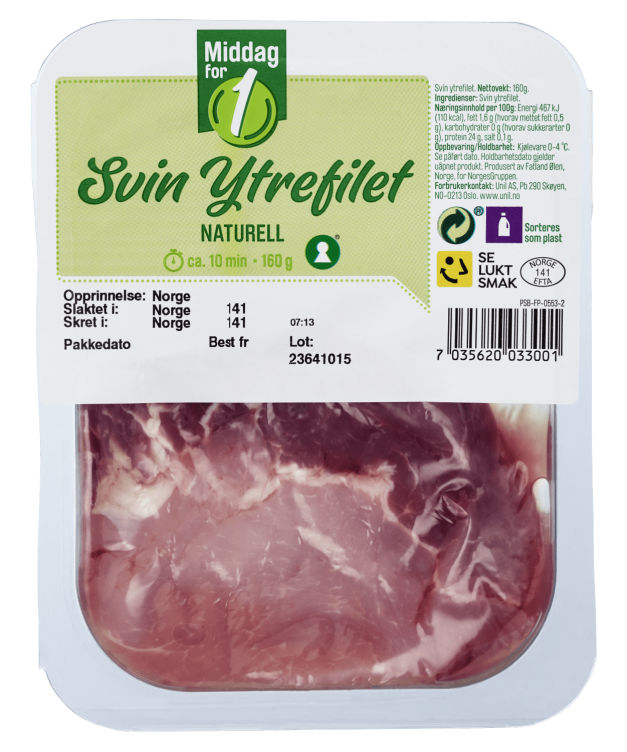 Svin Ytrefilet 160g Billig Middag