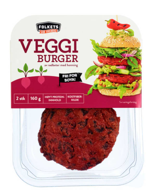 Veggi Burger Rødbeter M Honning 160g Folkets