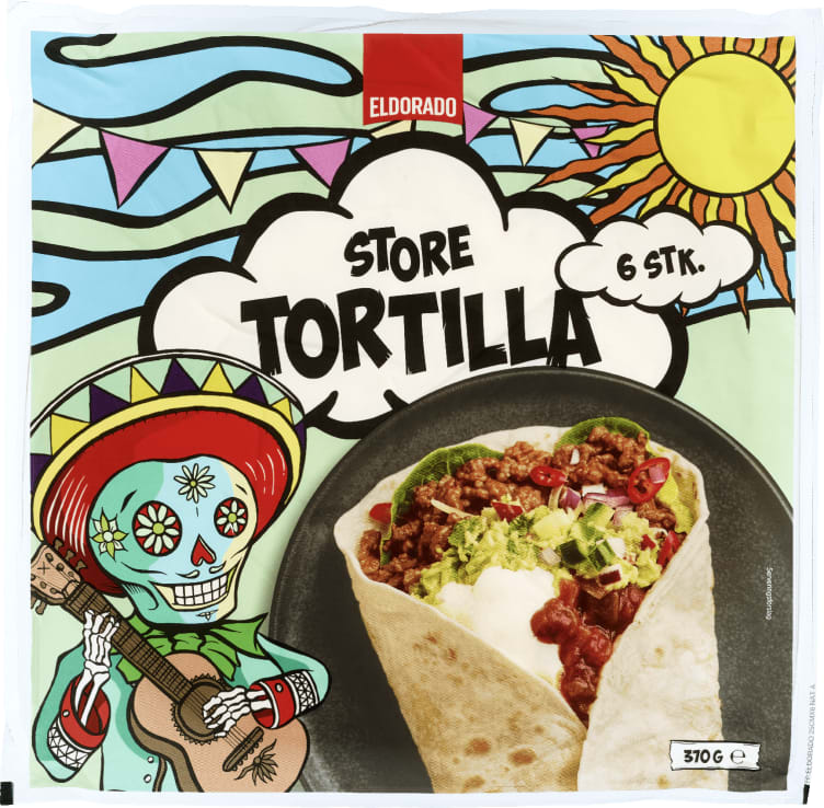 Tortilla Soft Hvete 25cm 6stk 370g Eldorado