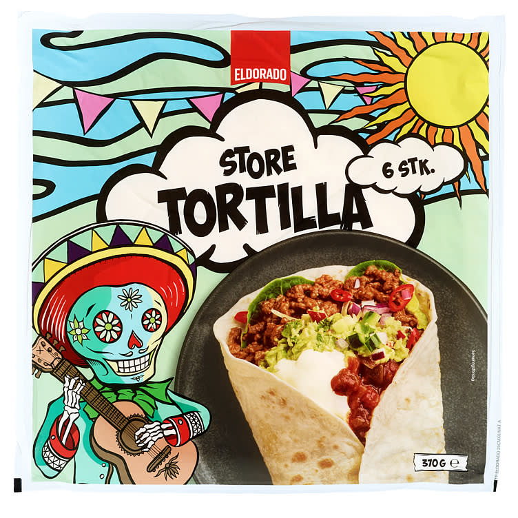Tortilla Soft Hvete 25cm 6stk 370g Eldorado