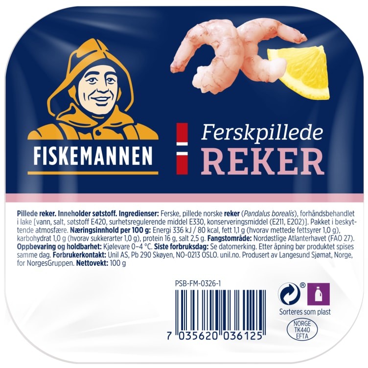 Reker Pillede Ferske Msc 100g Fiskemannen