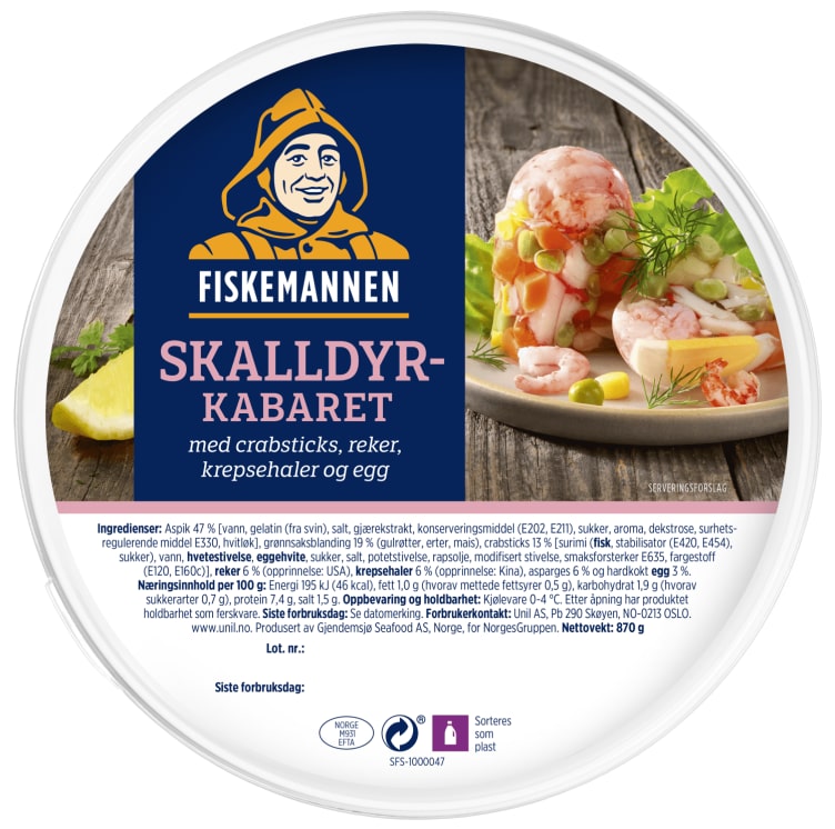 Skalldyr Kabaret 870g Fiskemannen