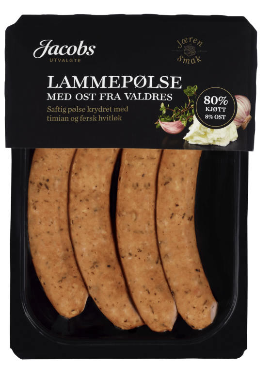 Lammepølse m/Ost 260g A.Idsøe/Jacobs Utvalgte