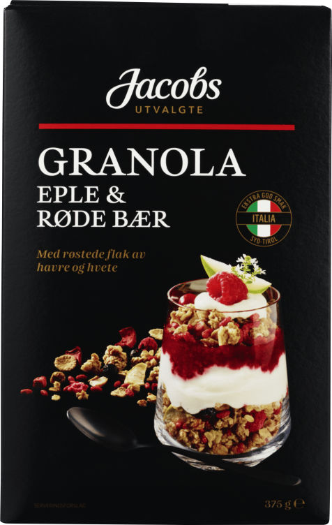 Granola Eple&Bær 375g Jacobs Utvalgte