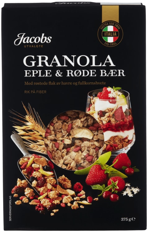 Granola Eple&Bær 375g Jacobs Utvalgte