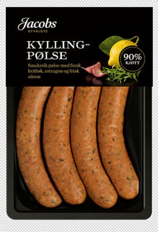 Kyllingpølse Sitron&Estragon 260g Idsøe/Jacobs