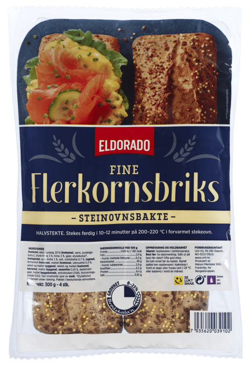 Flerkornbriks Steinovnsbakte 4x75g Eldorado