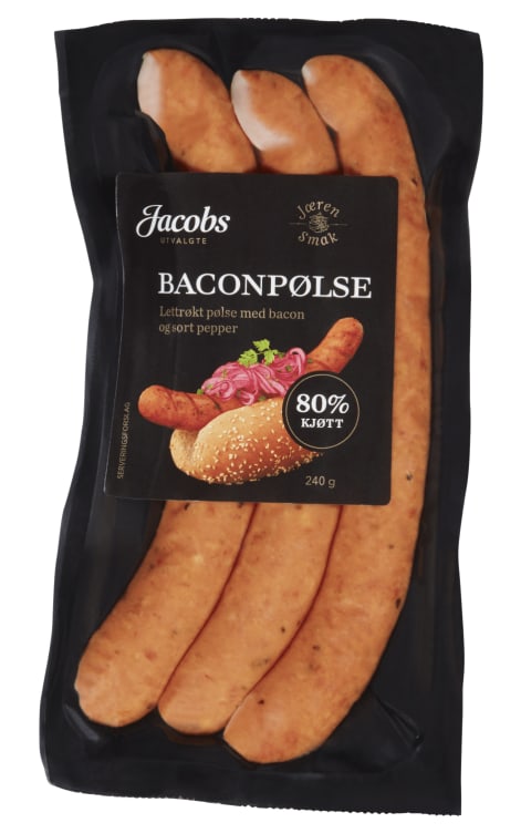Baconpølse 80% 240g A.Idsøe/Jacobs Utvalgte