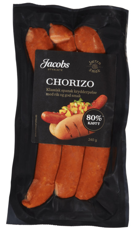 Chorizo 80% 240g A.Idsøe/Jacobs Utvalgte