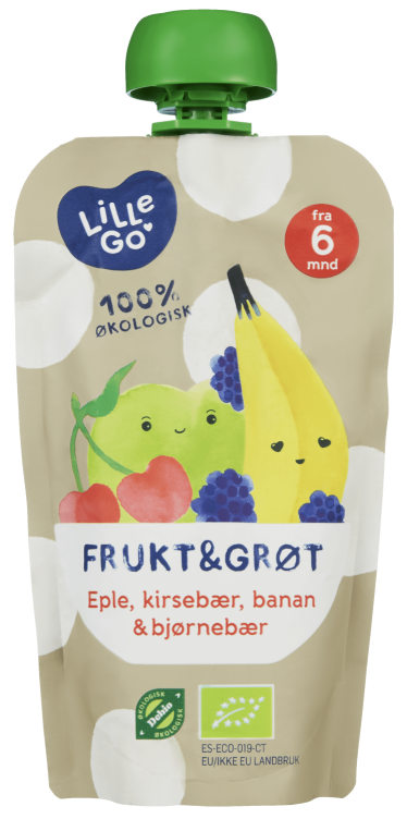 Frukt&Grøt Eple/Kirseb/Banan/Bjørneb 120g