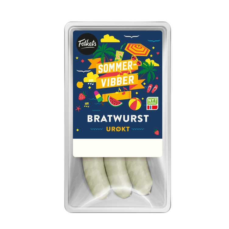 Bratwurst Urøkt 80% 270g Folkets Sommervibber