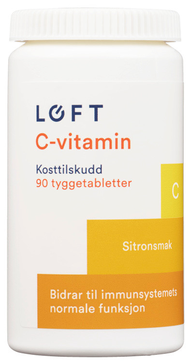 Vitamin C Tyggetablett Sitron 90stk Løft