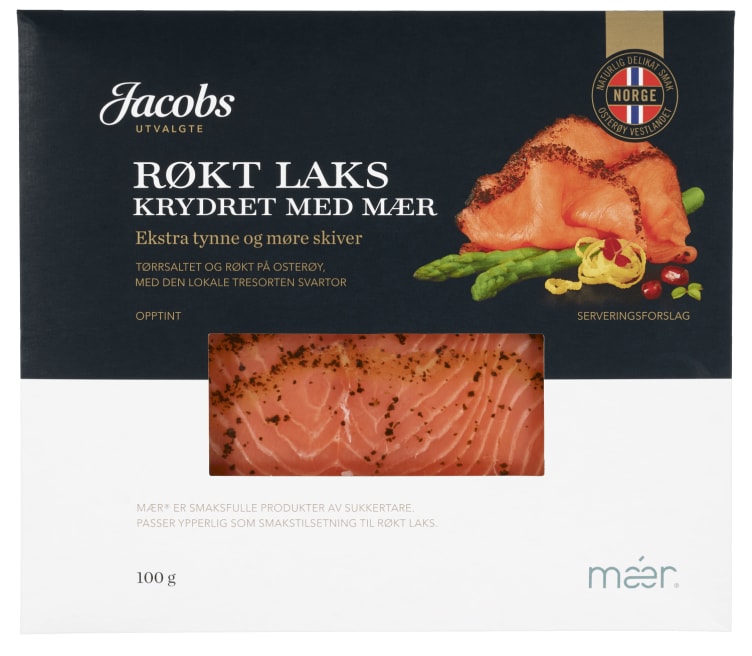 Laks Røkt m/Mær100g Jacobs Utvalgte