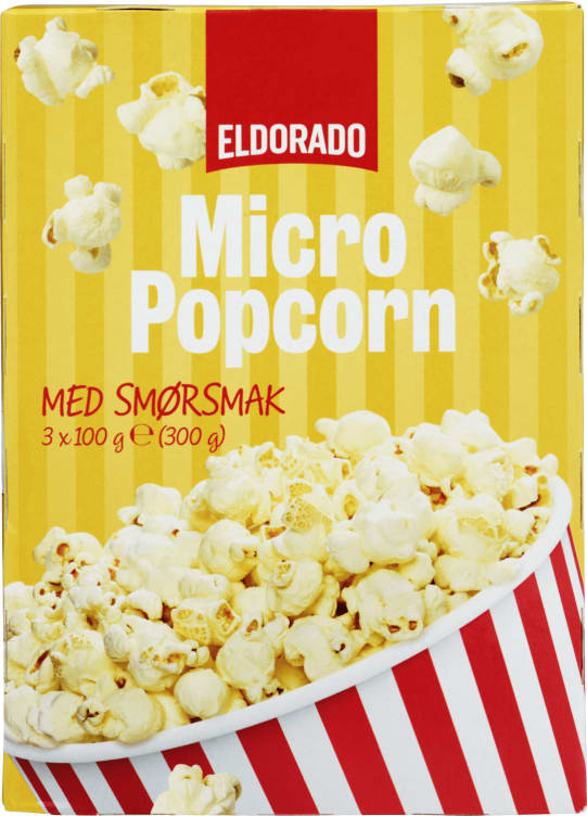 Micropopcorn m/Smør 300g Eldorado