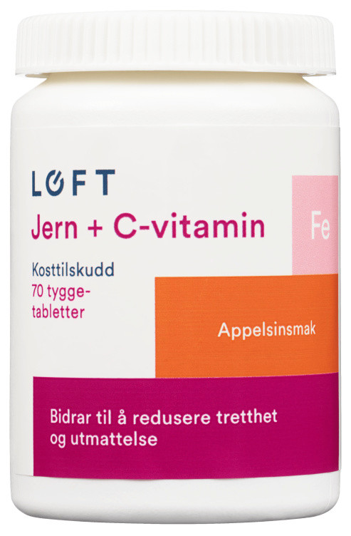 Jern Tyggetablett Appelsin 70stk Løft