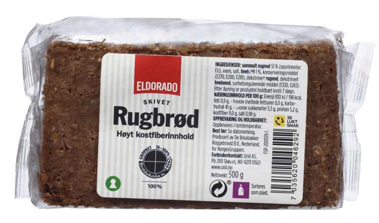 Rugbrød skivet 500g Eldorado