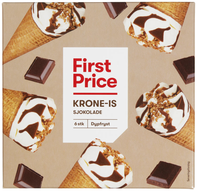 Krone-Is Sjokolade 6stk First Price