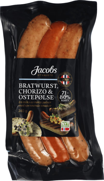 Pølser Mixpakke 240g A.idsøe/jacobs Utvalgte
