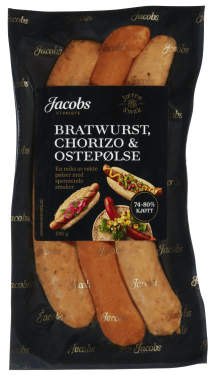 Pølser Mixpakke 240g A.idsøe/jacobs Utvalgte