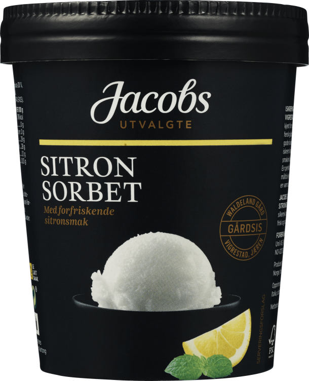 Sitronsorbet 500ml Jacobs Utvalgte
