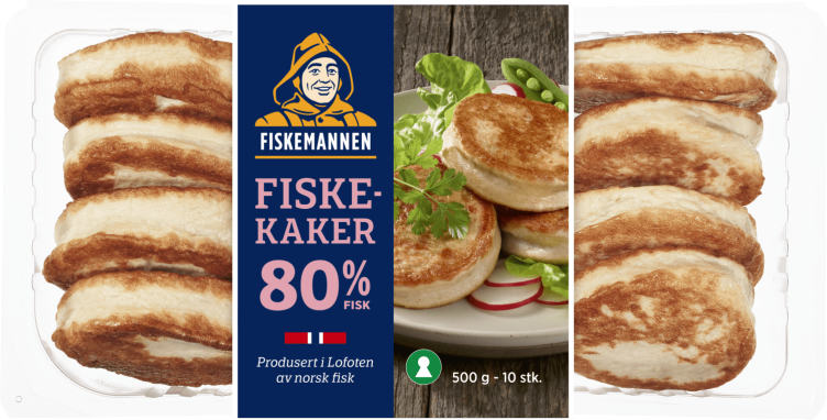 Fiskekaker 80% 500g Fiskemannen
