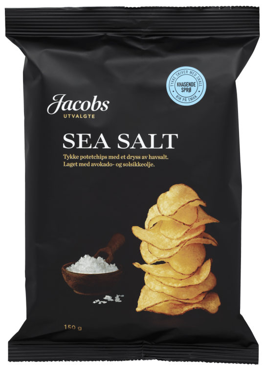 Potetchips Tykke Sea Salt 150g Jacobs Utvalgte