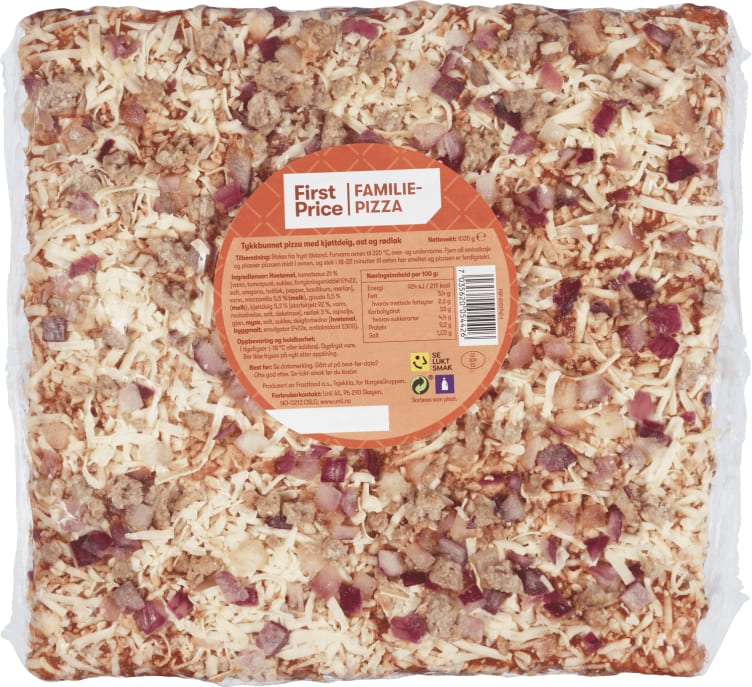 Familiepizza m/Kjøttdeig&Ost 1kg First Price