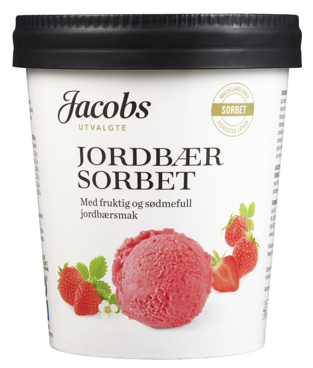 Jordbærsorbet 500ml Jacobs Utvalgte
