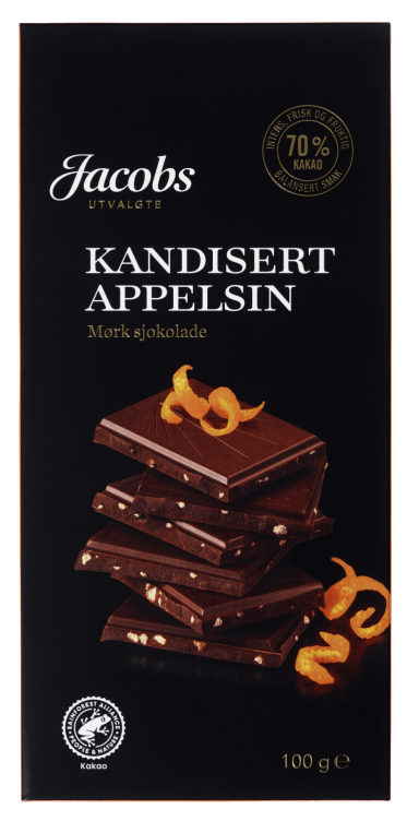 Sjokolade Mørk 70% Appelsin 100g Jacobs Utvalgte