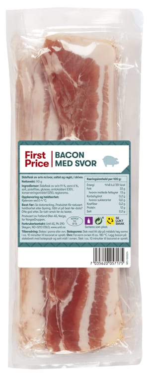 Bacon m/Svor skivet 110g First Price