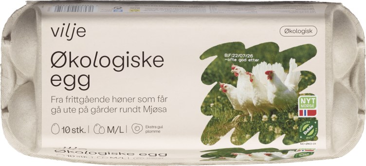 Egg M/L Økologiske 10stk Vilje