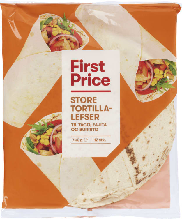 Tortilla Soft Hvete 25cm 12stk 740g First Price