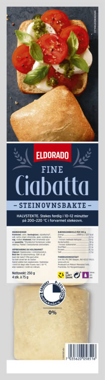 Ciabatta Steinovnsbakt 4x62g Eldorado