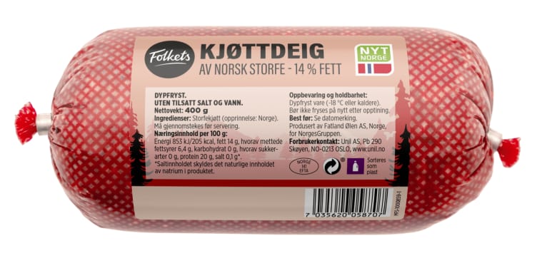 Kjøttdeig Snabb 400g Folkets