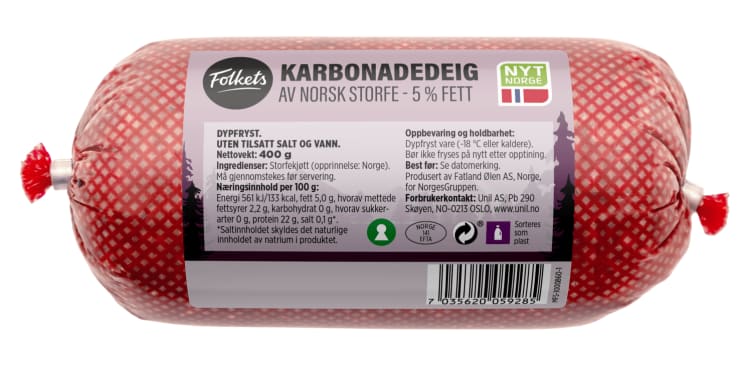 Karbonadedeig Snabb 400g Folkets