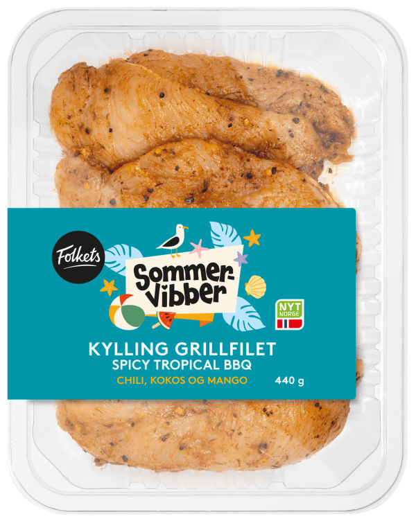 Kylling Grillfilet Spicy Tropical 440g Folkets