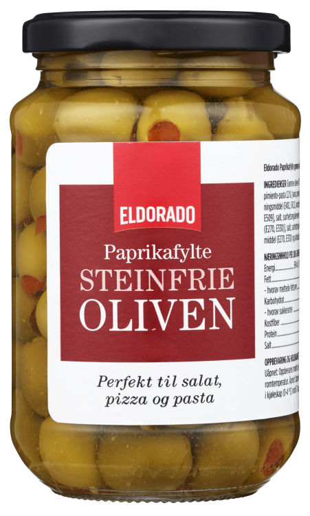 Oliven Paprikafyll u/Sten 340g Eldorado